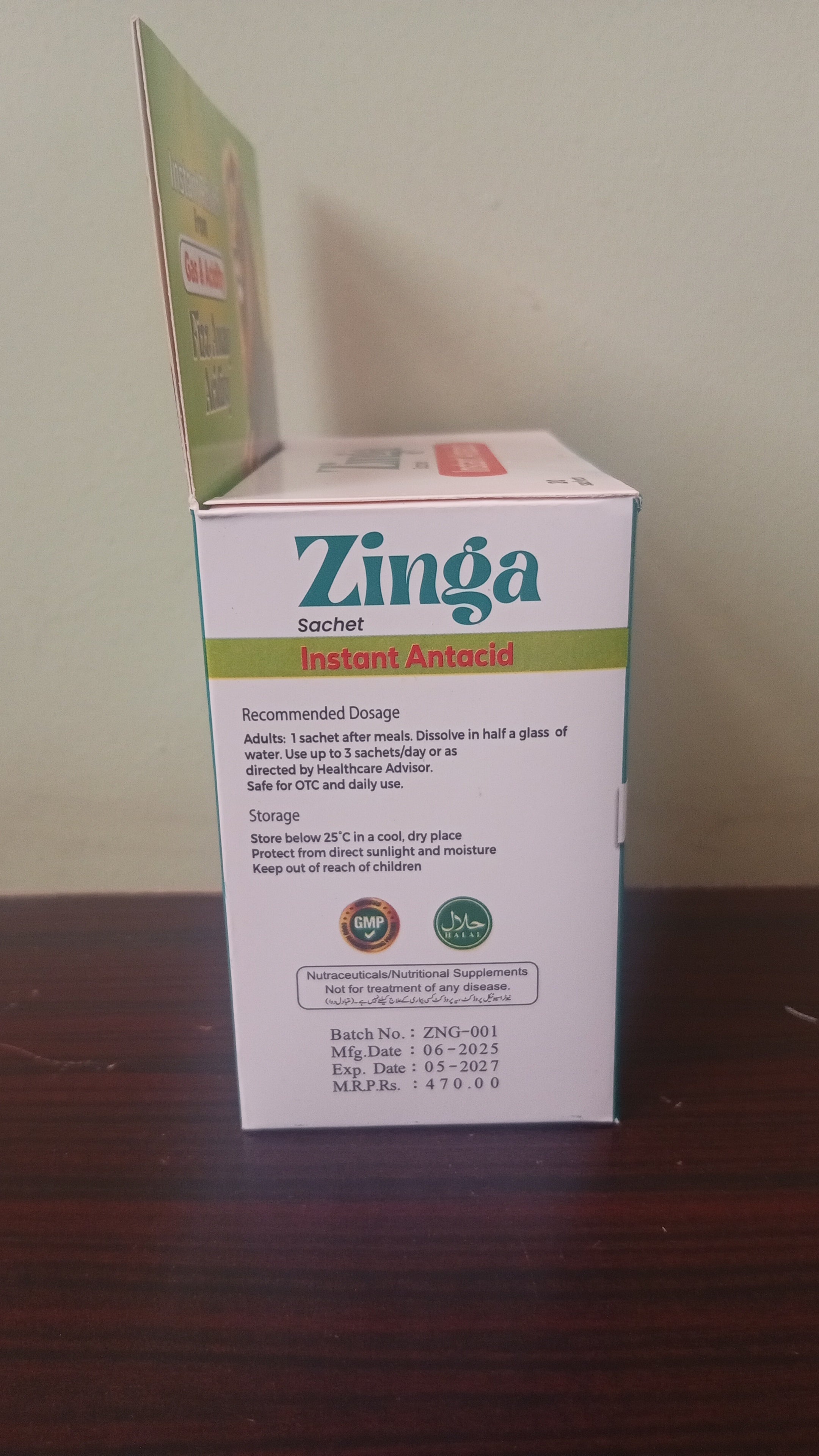 Zinga Sachet - Instant Antacid